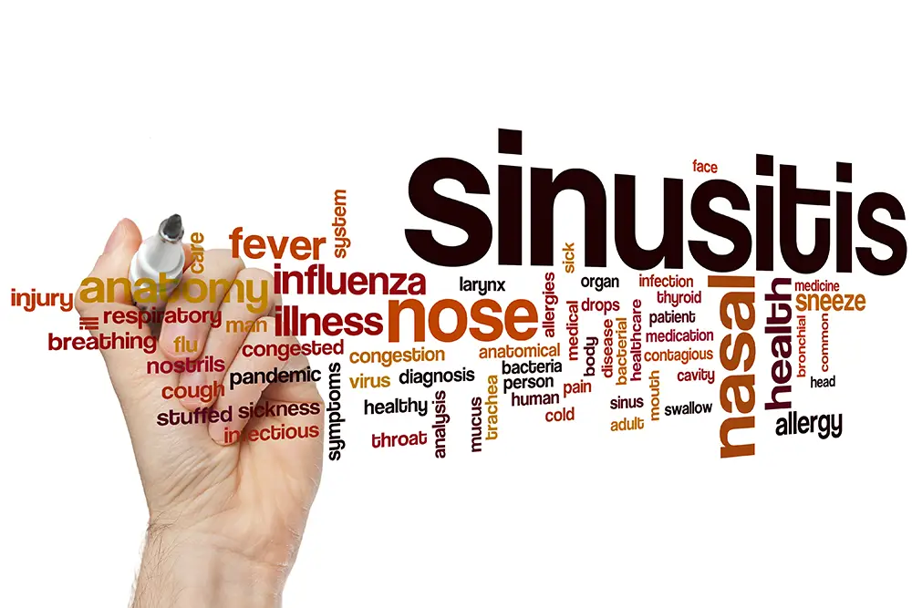 Wordcloud surrounding "Sinusitis"